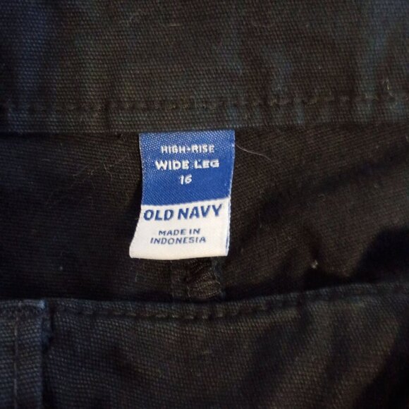 Old Navy Women's Black Ultra High Rise Wide Leg Cropped Pants Size 16 - Picture 4 of 6